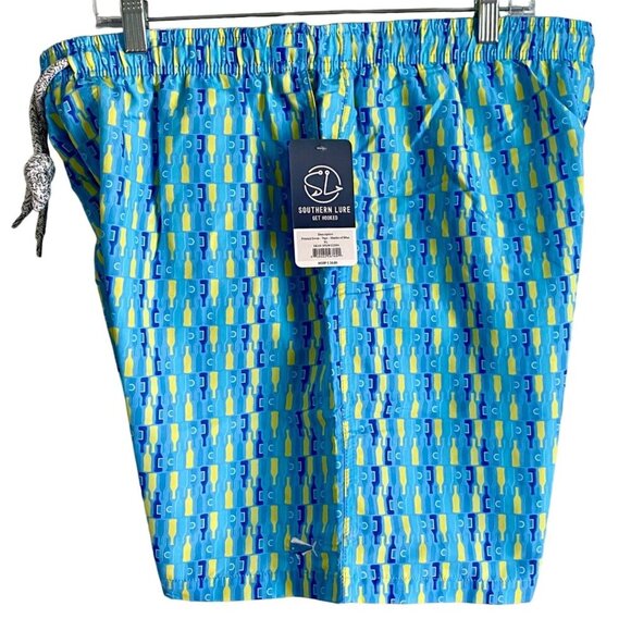 Southern Lure Get Hooked XL Men's Swim Trunks Pockets Bottle Print NEW NWT - Picture 2 of 8